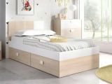 Letto 1 piazza moderno bianco e rovere 196x97cm adatto per materasso 90x190 cm - Rashmi