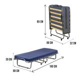 Letto 1 piazza pieghevole 190x80cm blu - Antonietto