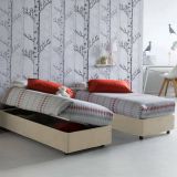 Letto 1 posto con contenitore beige 95x205 - Abbi