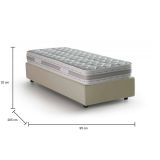 Letto 1 posto con contenitore beige 95x205 - Abbi