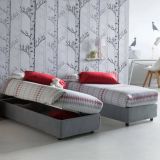 Letto 1 posto con contenitore grigio 95x205cm 2 metri - Abbi
