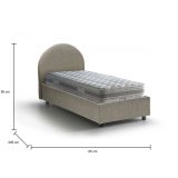 Letto 1 posto con contenitore tortora 95x205 - Egle
