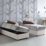 Letto 1 posto contenitore bianco 95x205cm salvaspazio - Abbi