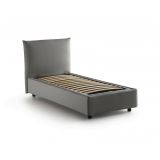 Letto 1 posto contenitore grigio 110x215cm sfoderabile - Ippolito