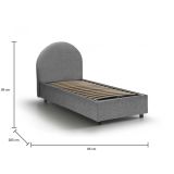 Letto 1 posto contenitore grigio 95x205cm comodo - Amantea