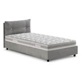 Letto 1 posto contenitore grigio 95x205cm design - Sabazia