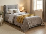 Letto 1 posto contenitore grigio 95x205cm design - Sabazia
