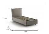 Letto 1 posto contenitore tortora 110x215cm adatto per materasso 190x80 cm - Ippolito