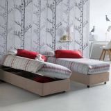 Letto 1 posto contenitore tortora 95x205cm 2 metri - Abbi