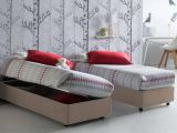 Letto 1 posto contenitore tortora 95x205cm 2 metri - Abbi