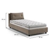 Letto 1 posto contenitore tortora 95x205cm comodo - Sabazia