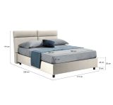 Letto 2 piazze con contenitore beige 177x226cm - Annus