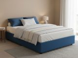 Letto 2 piazze con contenitore blu 175x215cm - Alaska