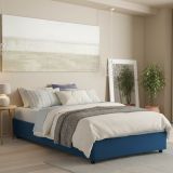 Letto 2 piazze con contenitore blu 175x215cm - Alessander