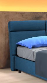Letto 2 piazze con contenitore blu 177x226cm - Annus