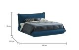 Letto 2 piazze con contenitore blu 180x220cm comodo - Geras