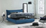 Letto 2 piazze con contenitore blu 180x220cm comodo - Geras