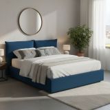 Letto 2 piazze con contenitore blu 190x215cm - Alizarin