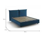 Letto 2 piazze con contenitore blu 190x215cm - Alizarin