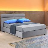 Letto 2 piazze con contenitore grigio 177x226cm - Annus