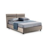 Letto 2 piazze con contenitore tortora 177x226cm - Annus