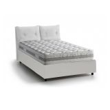 Letto 2 piazze contenitore bianco 175x205cm testiera morbida - Andrealo