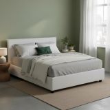 Letto 2 piazze contenitore bianco 175x215cm accogliente - Ariadni
