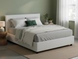 Letto 2 piazze contenitore bianco 175x215cm accogliente - Ariadni