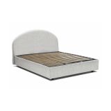 Letto 2 piazze contenitore bianco 175x215cm testiera arrotondata - Fiorella