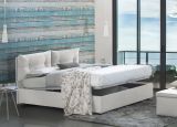 Letto 2 piazze contenitore bianco 175x215cm testiera morbida - Artrax