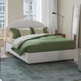 Letto 2 piazze contenitore bianco 175x215cm testiera tonda - Melanite