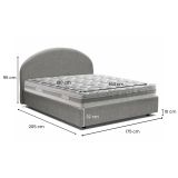 Letto 2 piazze contenitore grigio 175x205cm design - Amida