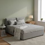 Letto 2 piazze contenitore grigio 175x205cm minimal - Andrealo