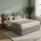 Letto 2 piazze contenitore grigio 175x215cm comodo - Artrax