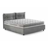 Letto 2 piazze contenitore grigio 175x215cm robusto - Calcite