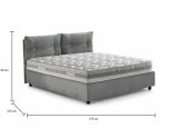 Letto 2 piazze contenitore grigio 175x215cm robusto - Calcite