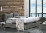 Letto 2 piazze contenitore grigio 175x215cm robusto - Calcite