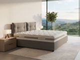 Letto 2 piazze contenitore grigio 175x215cm robusto - Calcite