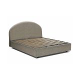Letto 2 piazze contenitore tortora 175x215cm testiera arrotondata - Fiorella