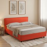 Letto Alla Francese Arancione Materasso Incluso Sfoderabile, Contenitore Made in Italy - Broni