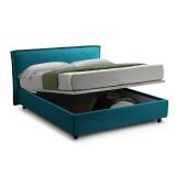 Letto Alla Francese Azzurro Materasso Incluso Sfoderabile, Contenitore Made in Italy - Broni