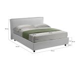 Letto Alla Francese Bianco Materasso Incluso Sfoderabile, Contenitore Made in Italy - Broni