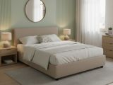 Letto alla francese con testiera tortora 155x205cm - Argain
