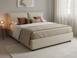 Letto alla francese contenitore beige 155x205cm - Askari