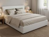 Letto alla francese contenitore bianco 155x215cm - Alvacus