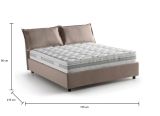 Letto alla francese contenitore tortora 155x215cm - Annica