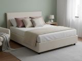 Letto alla francese design beige 155x215cm - Alvacus