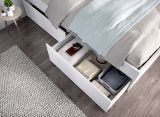 Letto alla francese design bianco 195x149cm - Casimir