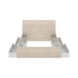 Letto alla francese design bianco e rovere 195x249cm - Iona