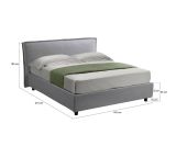Letto alla francese design grigio 140x210cm - Bronte